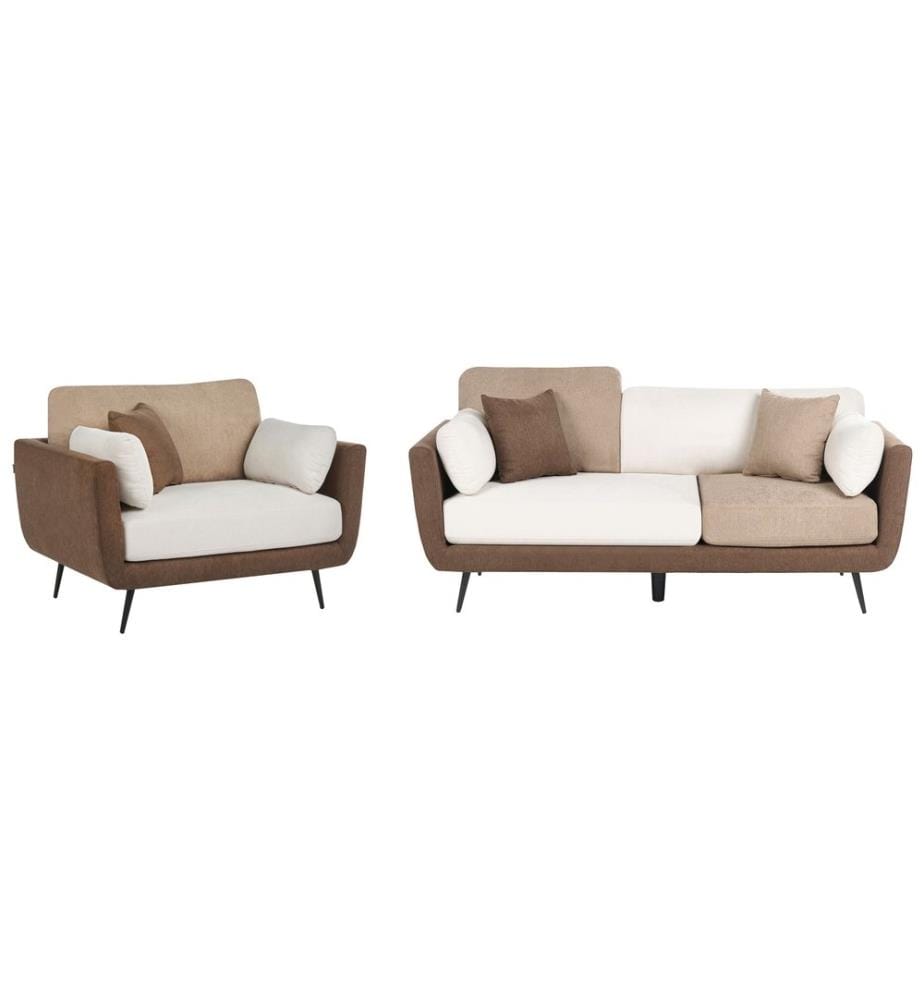Sofa Set 4-Sitzer BOLGA Stoff Braun