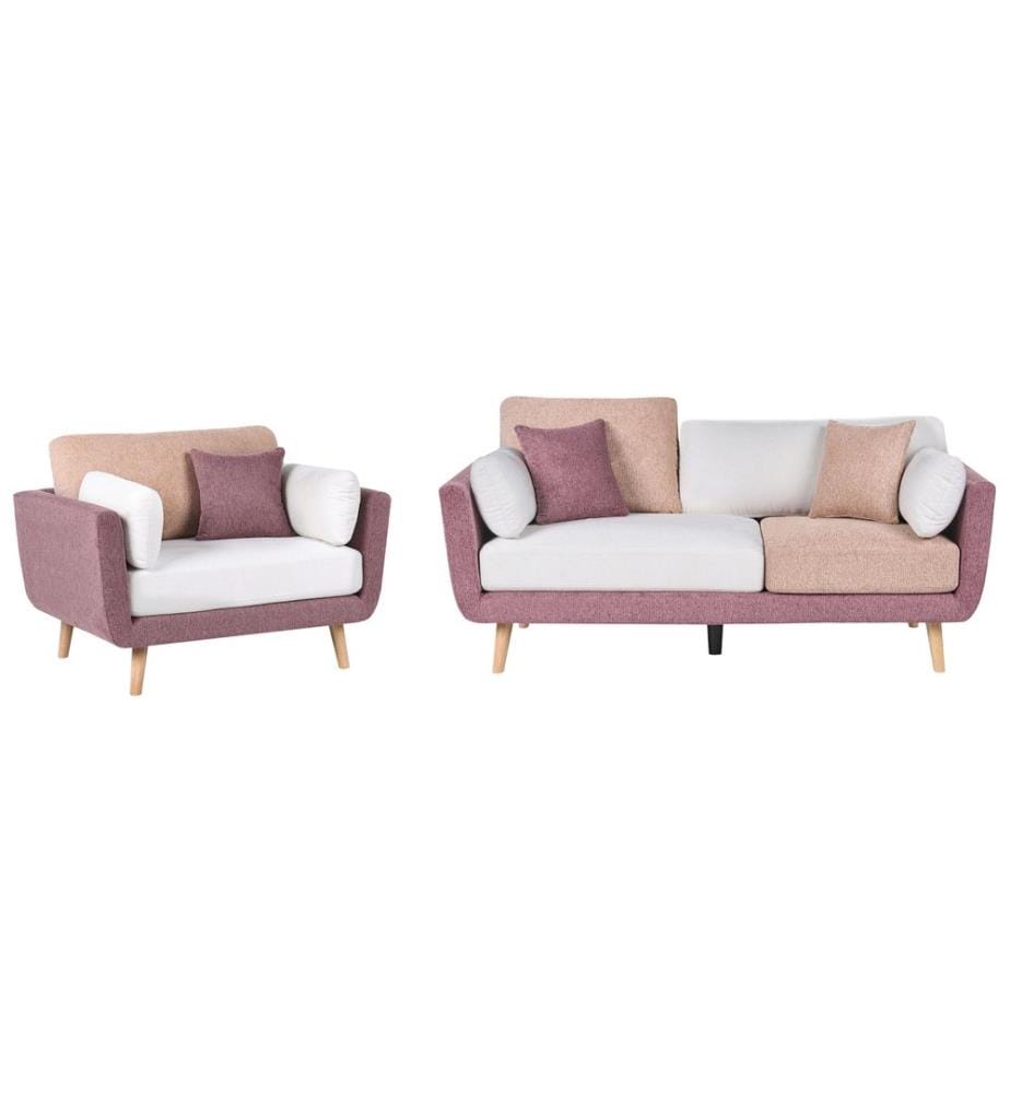 Sofa Set 4-Sitzer BOLGA Stoff Rosa