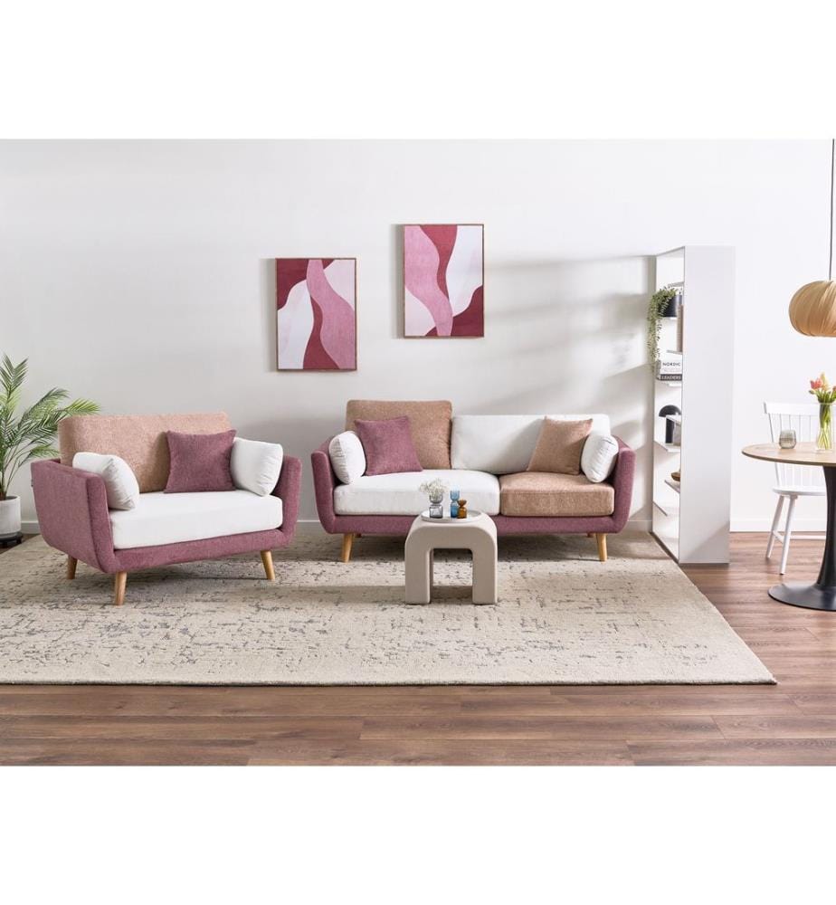 Sofa Set 4-Sitzer BOLGA Stoff Rosa
