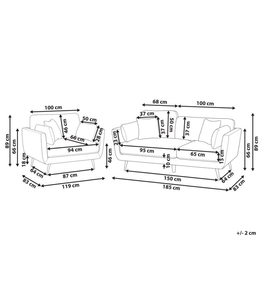 Sofa Set 4-Sitzer BOLGA Stoff Rosa