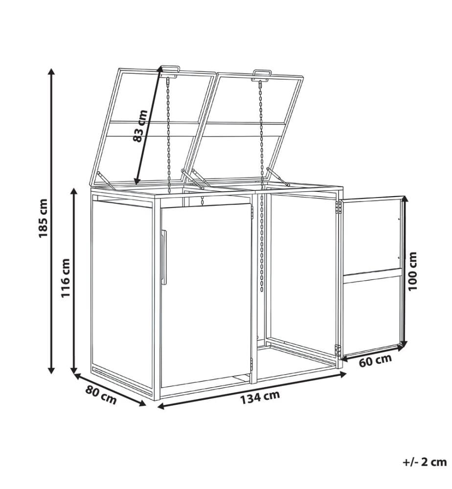 Couvercle pour poubelle double 480 L PIACENZA Métal Gris foncé