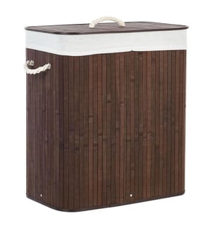 Panier à linge KANDY Bambou Marron foncé 72 L