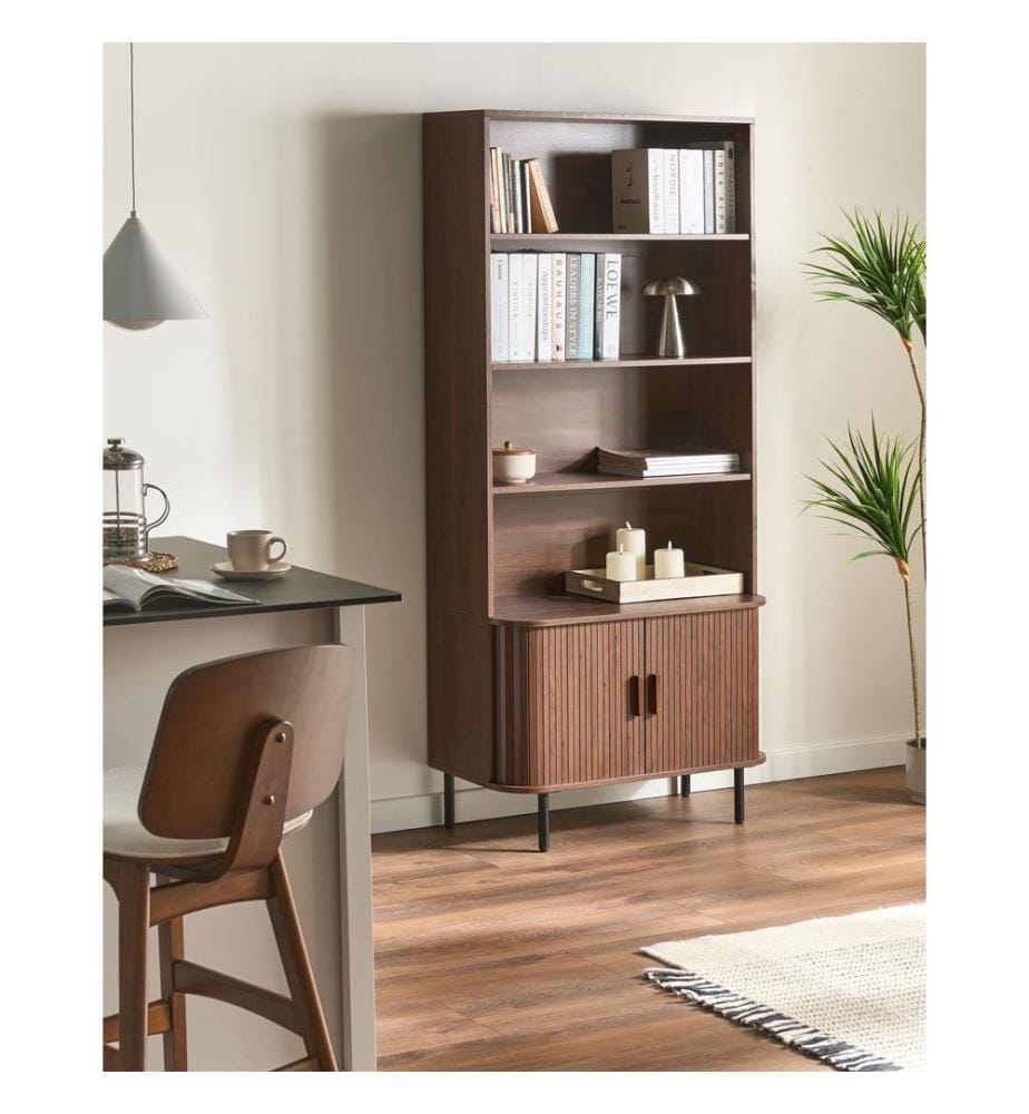 Bibliothèque 4 étagères BRADLEY 180 cm Marron foncé