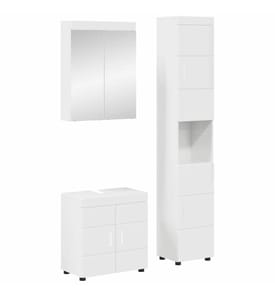 Badezimmermöbel-Set TULUM 3 pcs Hochglanz Weiss 60 x 34 x 63 cm