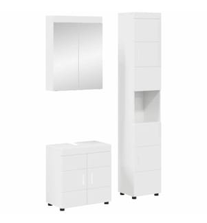 Badezimmermöbel-Set TULUM 3 pcs Hochglanz Weiss 60 x 34 x 63 cm