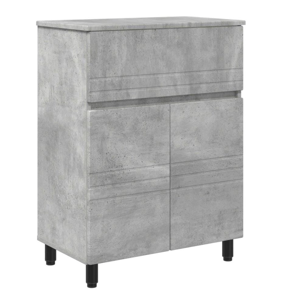 Unité de vanité de salle de bain Gris béton 60 x 35 x 80 cm