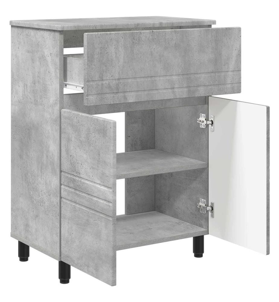 Unité de vanité de salle de bain Gris béton 60 x 35 x 80 cm