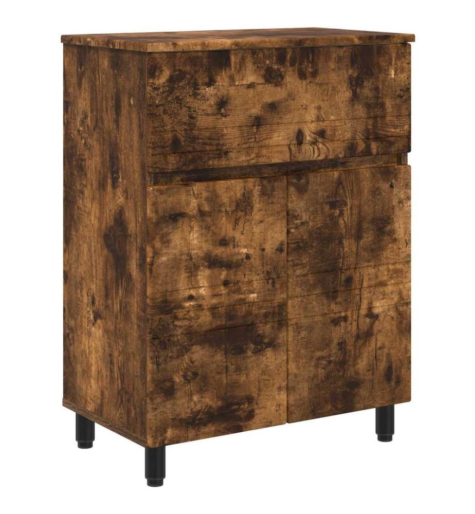 Unité de vanité de salle de bain Chêne fumé 60 x 35 x 80 cm