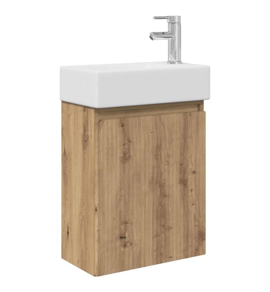 Badezimmer Waschtischunterschrank mit Wasserhahn Artisan-Eiche