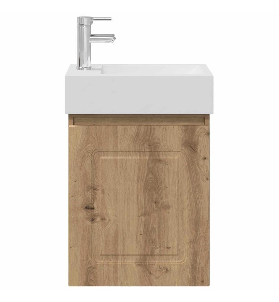 Badezimmer Waschtischunterschrank mit Wasserhahn Artisan-Eiche