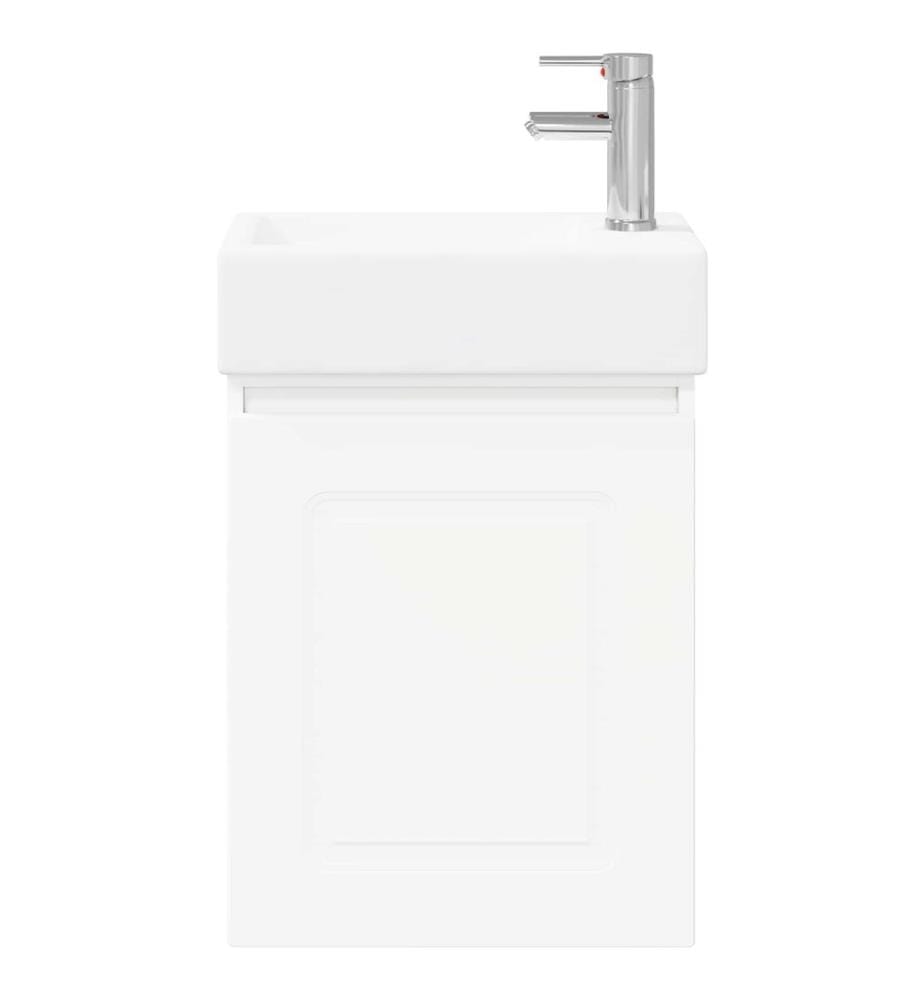 Badezimmer Waschtischunterschrank mit Wasserhahn Weiss