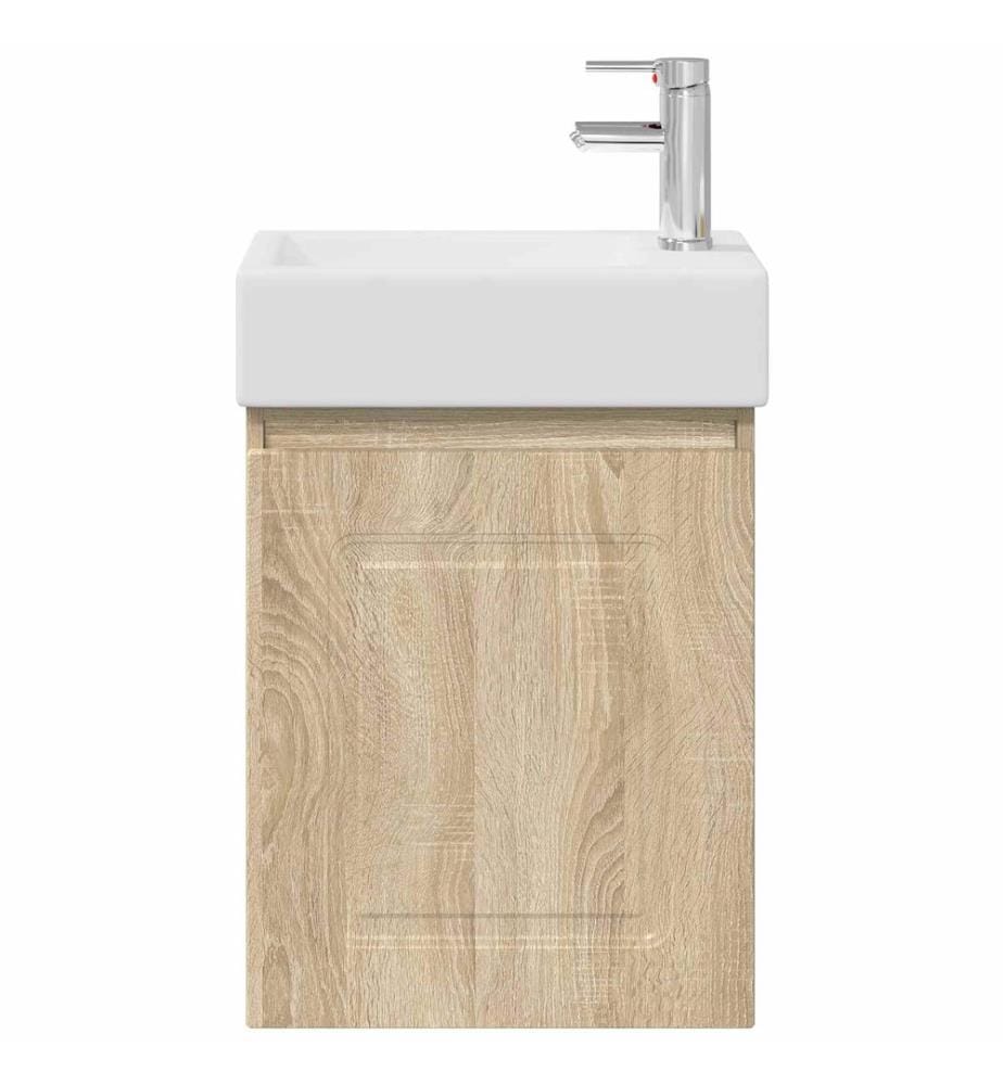 Badezimmer Waschtischunterschrank mit Wasserhahn Sonoma-Eiche