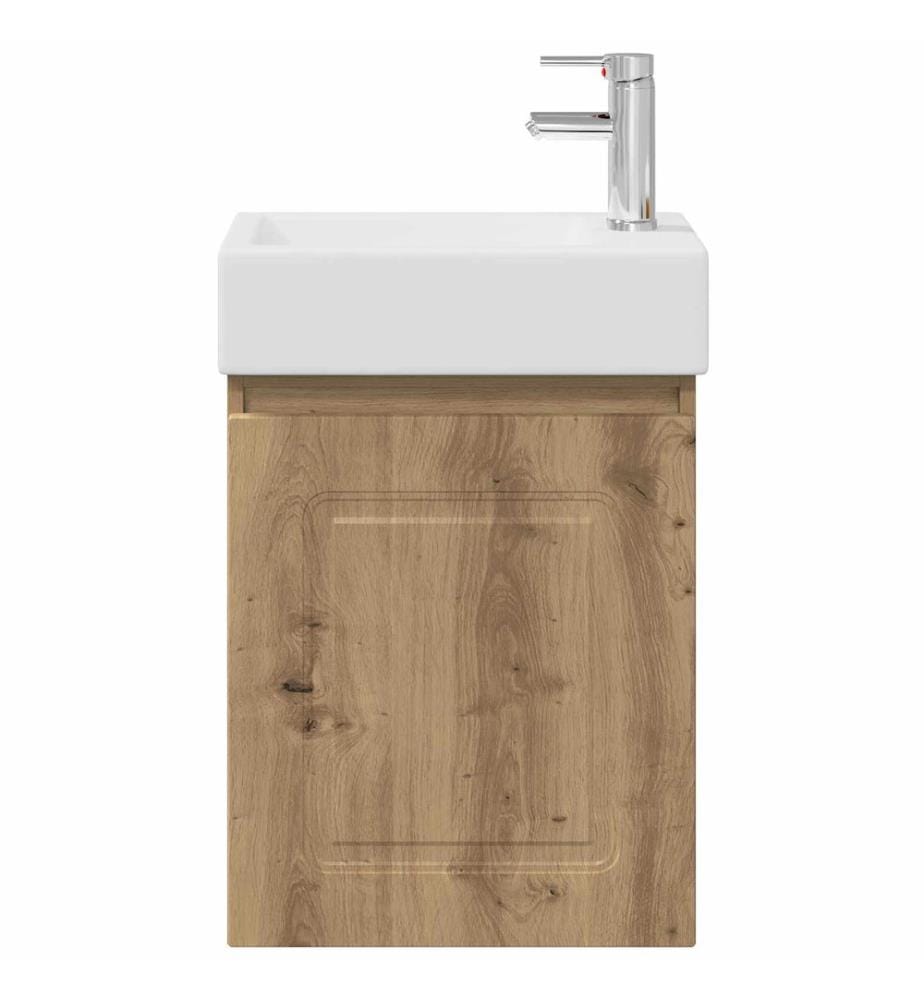 Meuble de salle de bain avec robinet Chêne artisanal