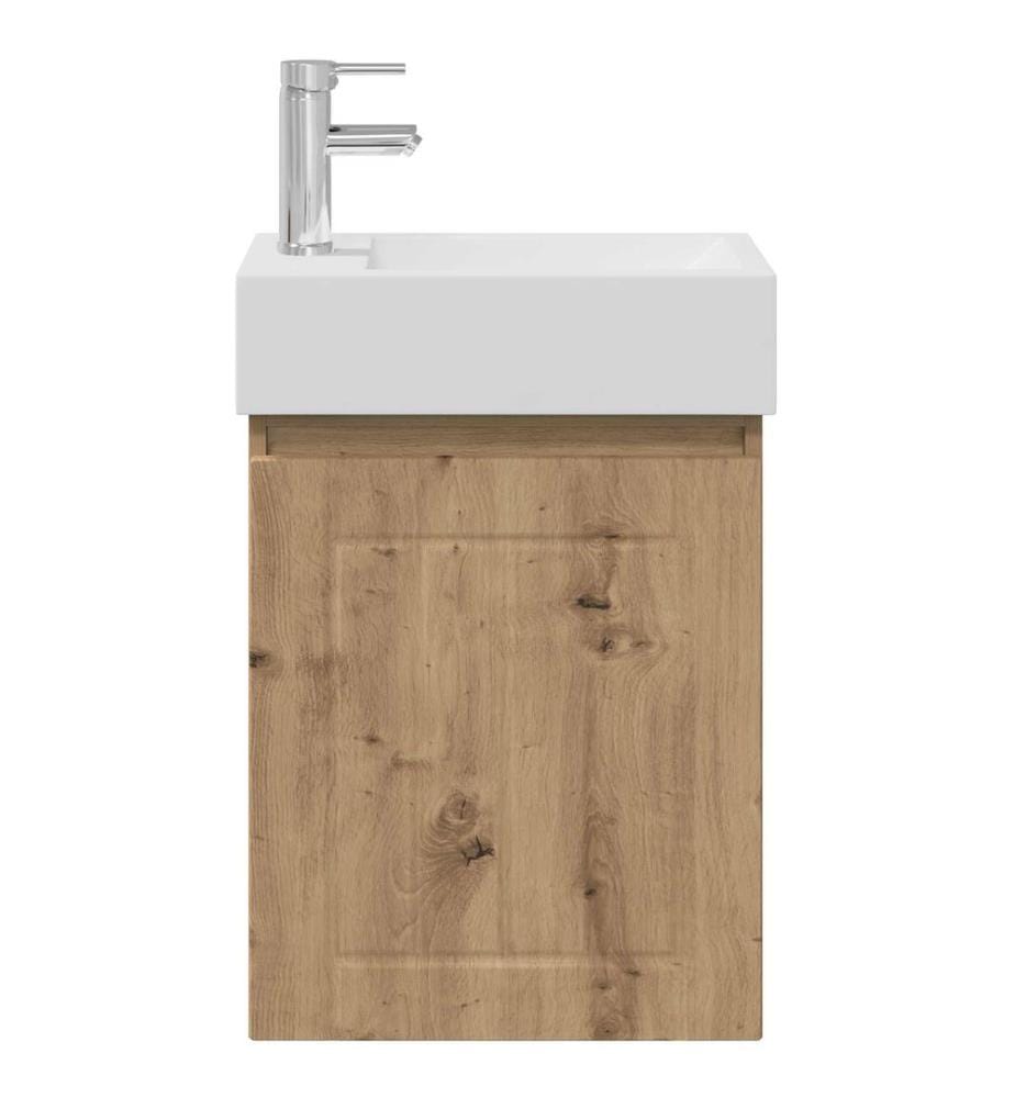 Meuble de salle de bain avec robinet Chêne artisanal