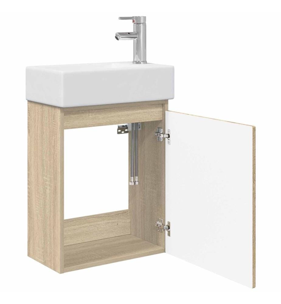 Meuble de salle de bain avec robinet Chêne Sonoma