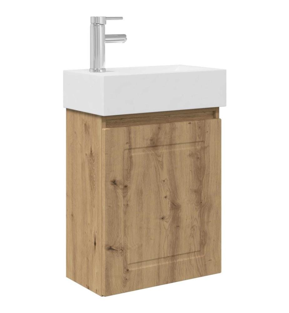 Badezimmer Waschtischunterschrank mit Wasserhahn Artisan-Eiche