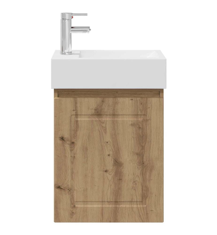 Badezimmer Waschtischunterschrank mit Wasserhahn Artisan-Eiche