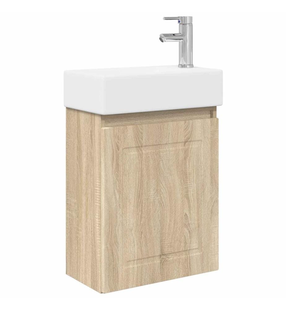Meuble de salle de bain avec robinet Chêne Sonoma