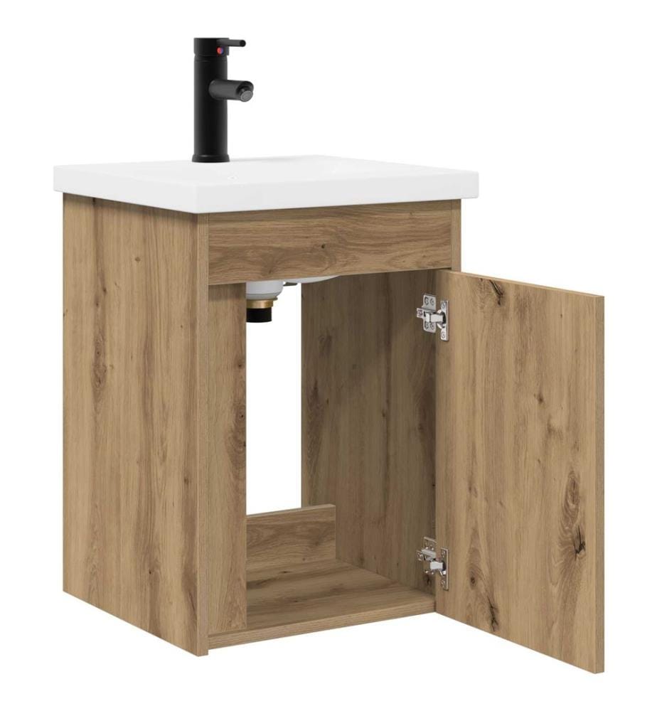 Meuble de salle de bain avec robinet Chêne artisanal