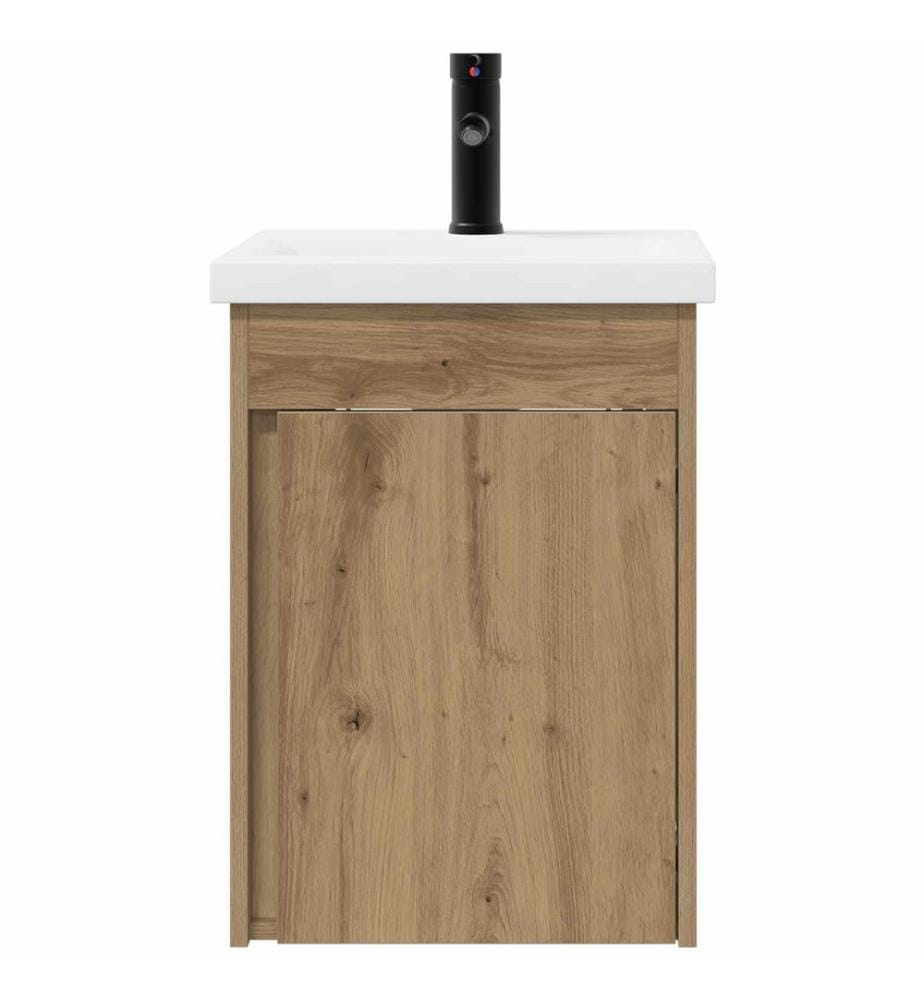 Meuble de salle de bain avec robinet Chêne artisanal