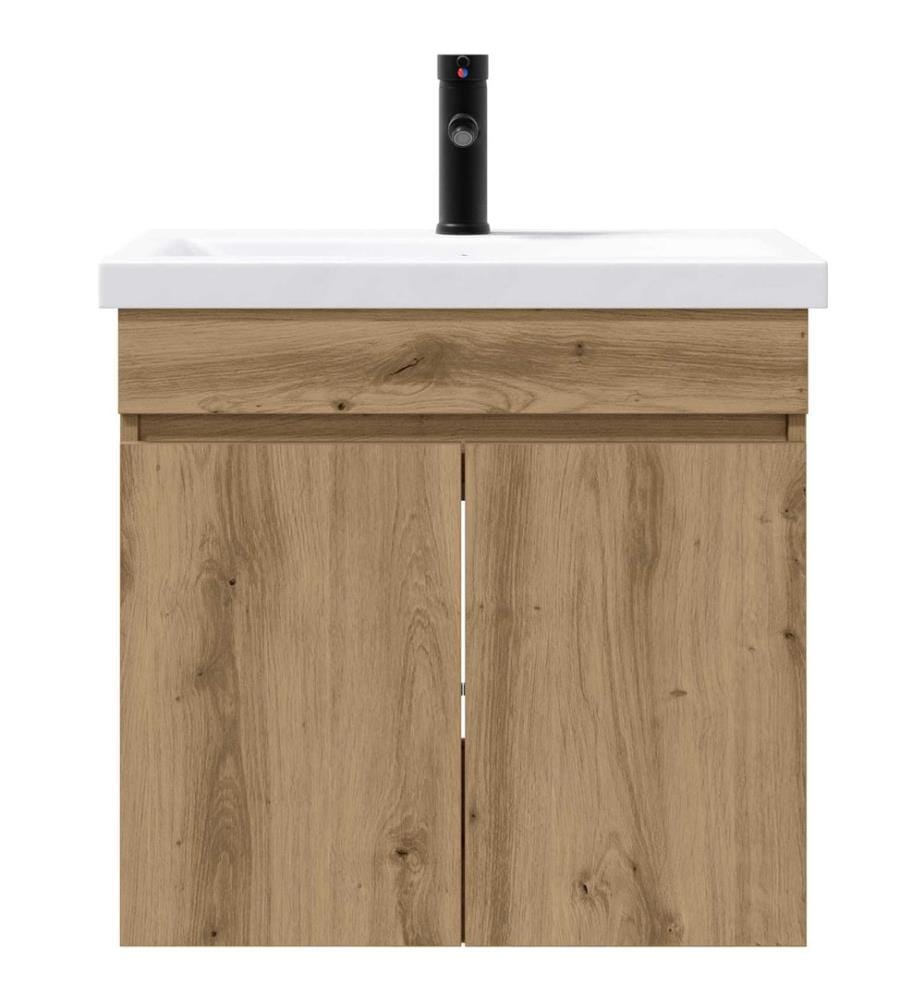 Badezimmer Waschtischunterschrank mit Wasserhahn Artisan-Eiche