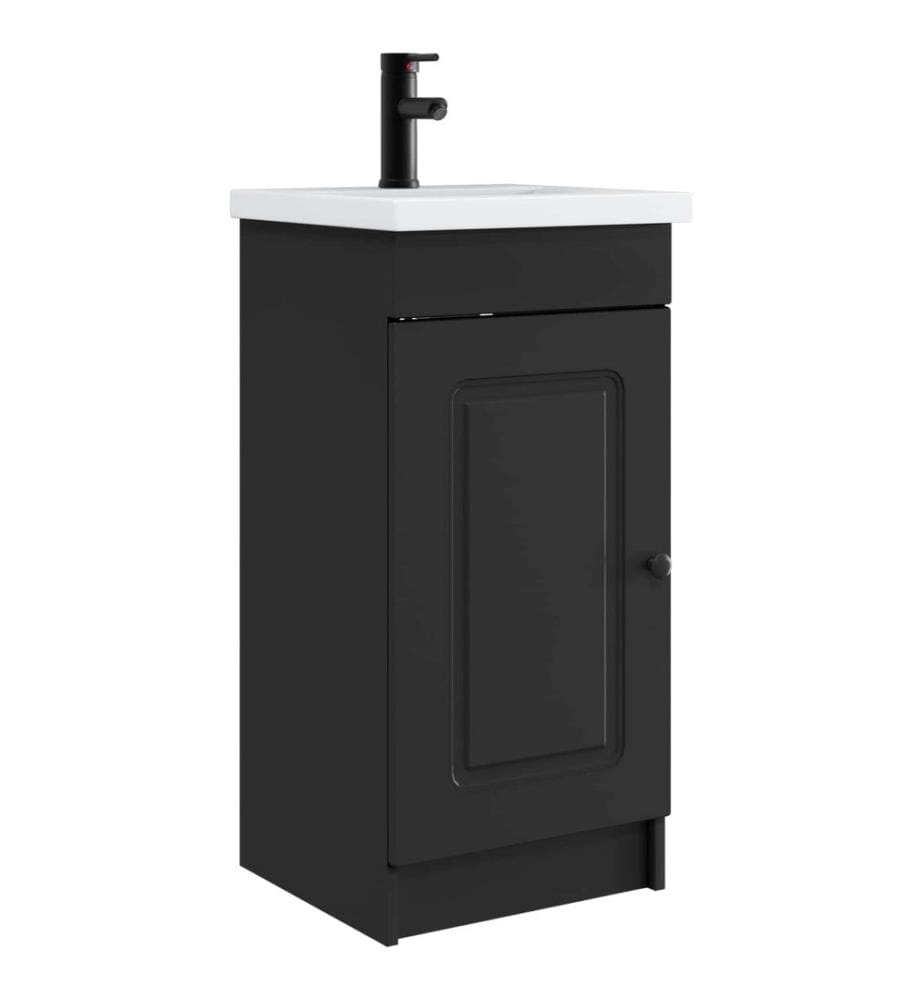 Badezimmerschrank mit Waschbecken Schwarz 42 x 40 x 84,5 cm