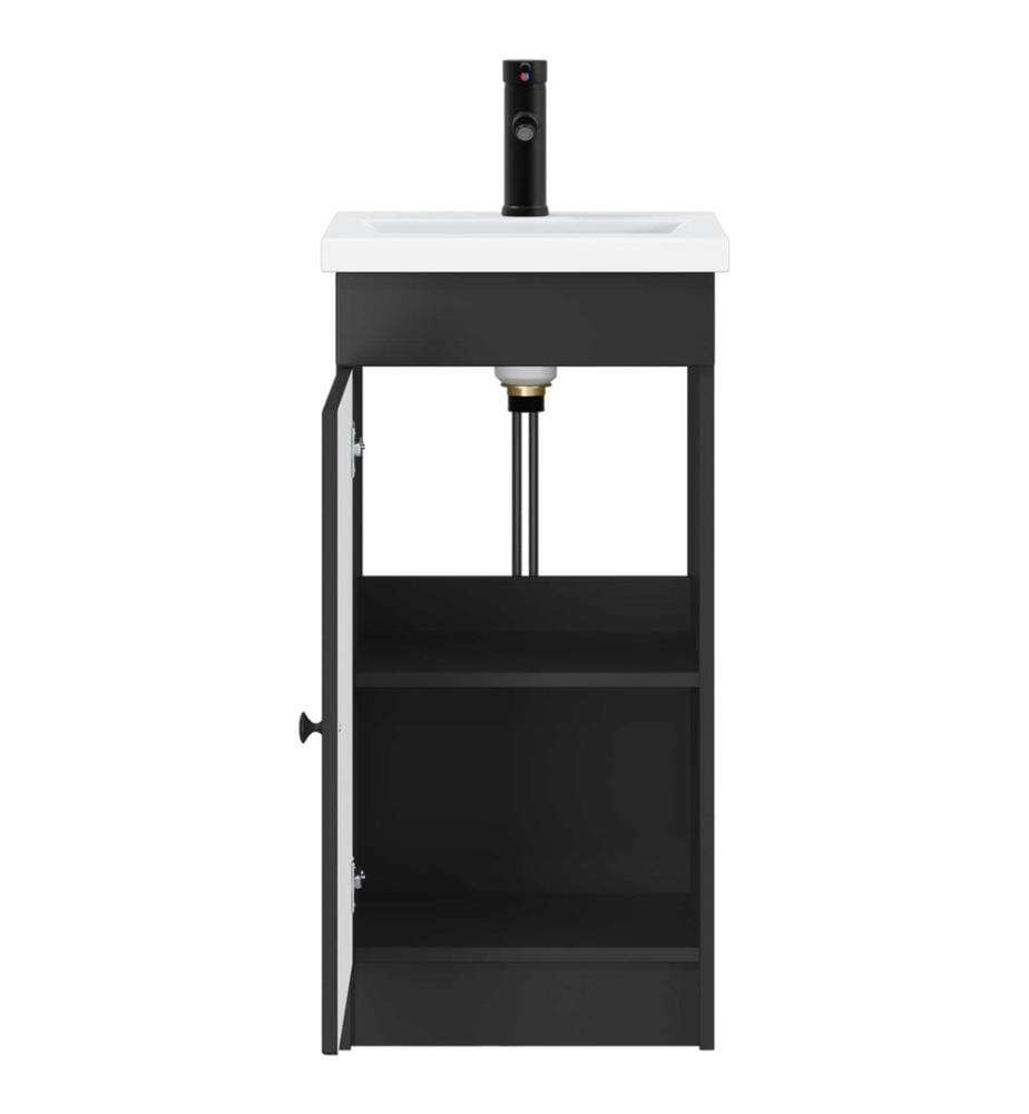 Badezimmerschrank mit Waschbecken Schwarz 42 x 40 x 84,5 cm