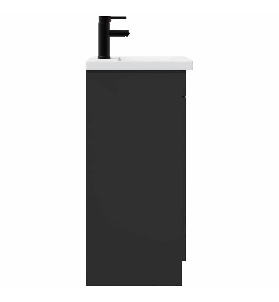 Badezimmerschrank mit Waschbecken Schwarz 42 x 40 x 84,5 cm