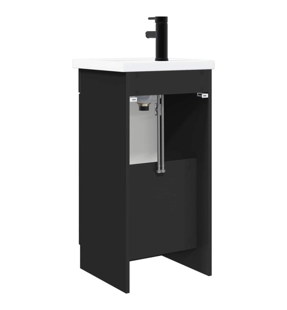 Badezimmerschrank mit Waschbecken Schwarz 42 x 40 x 84,5 cm