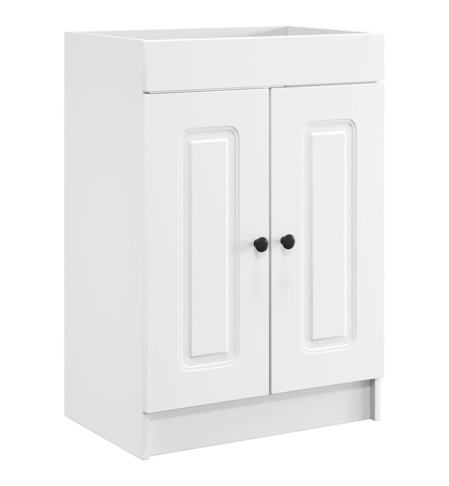 Armoire sous évier de salle de bain Blanc 56 x 37,5 x 81 cm