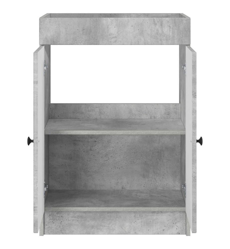 Armoire sous évier de salle de bain Gris béton