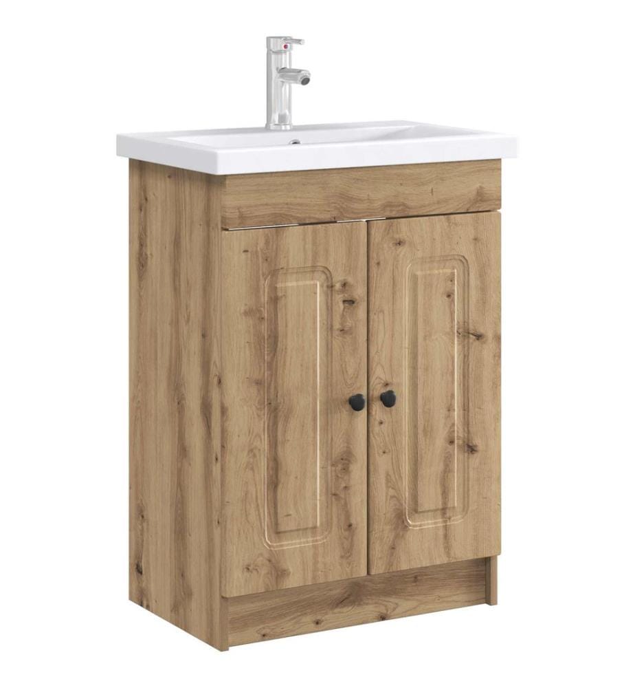Unter dem Waschbecken Badschrank Artisan-Eiche