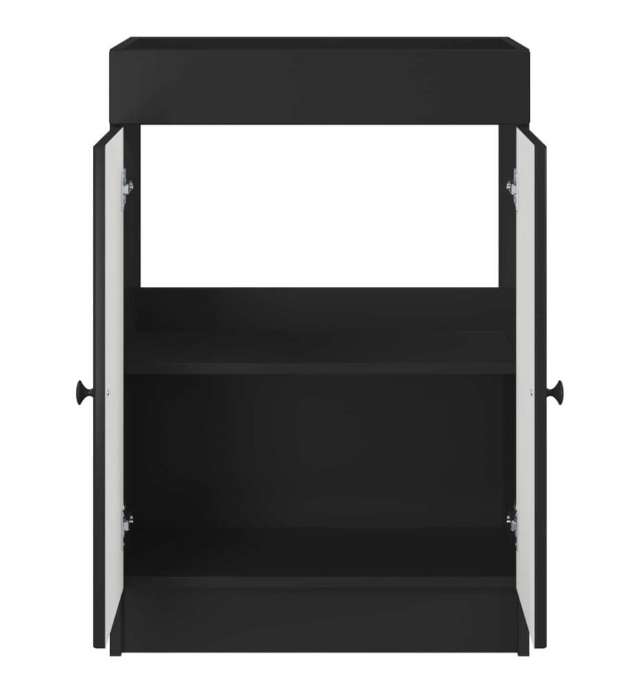 Armoire sous évier de salle de bain Noir 78,5 x 37,5 x 81 cm