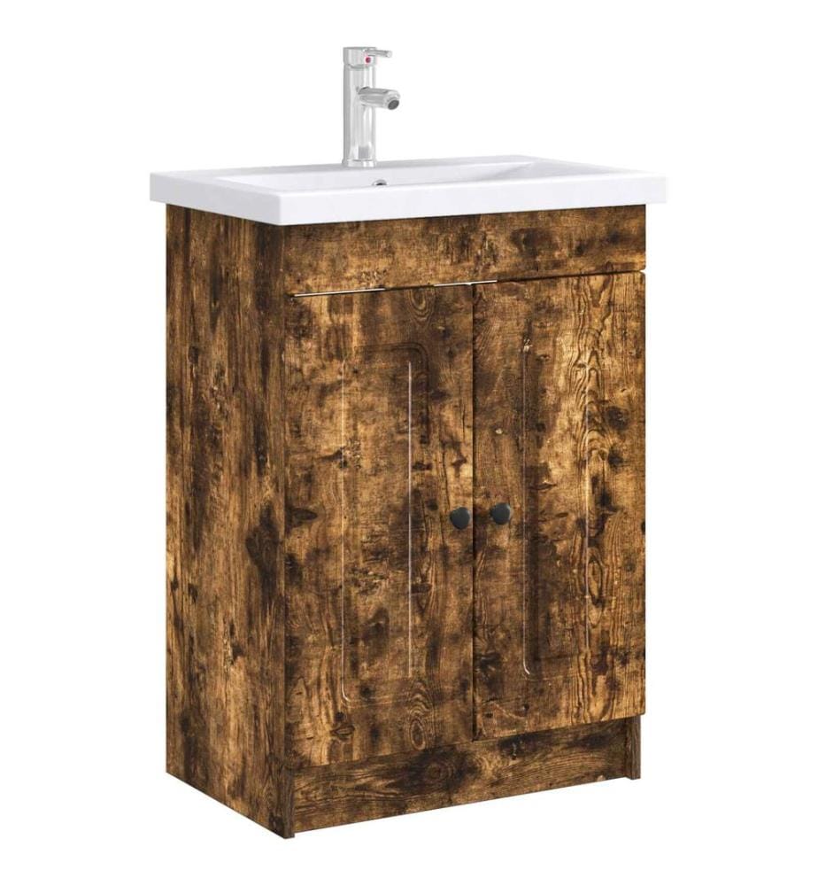 Unter dem Waschbecken Badschrank Geräucherte Eiche