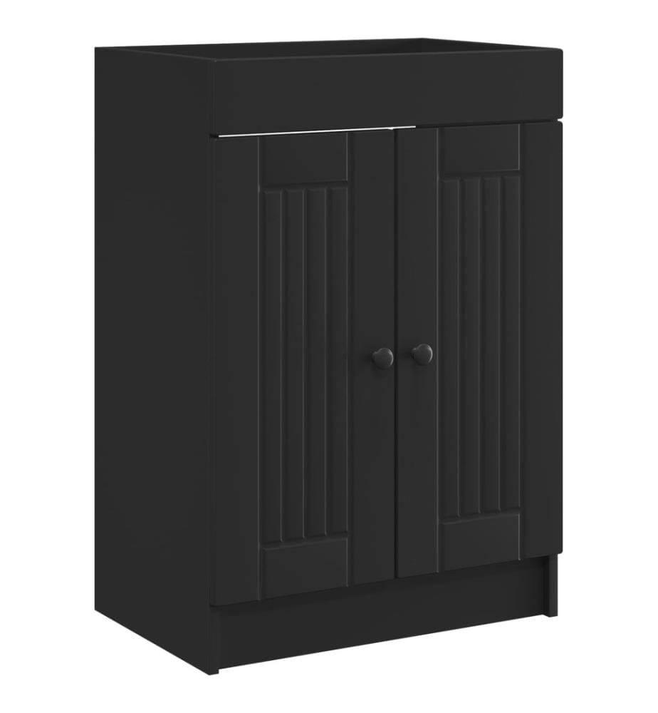 Armoire sous évier de salle de bain Noir 56 x 37,5 x 81 cm
