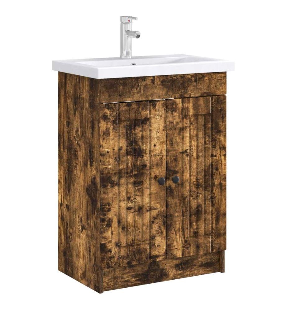 Unter dem Waschbecken Badschrank Geräucherte Eiche