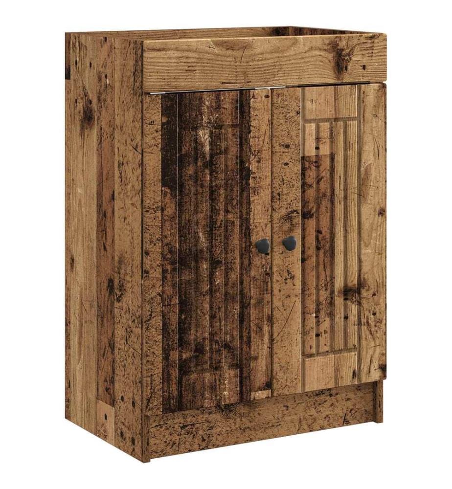 Armoire sous évier de salle de bain Bois ancien