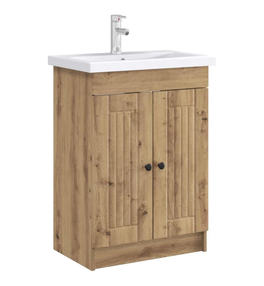 Unter dem Waschbecken Badschrank Artisan-Eiche