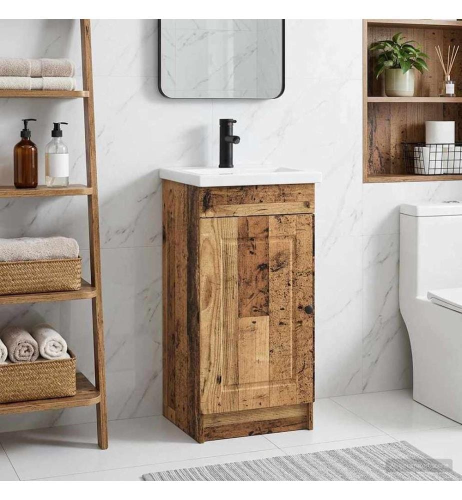 Meuble de salle de bain avec évier Bois ancien