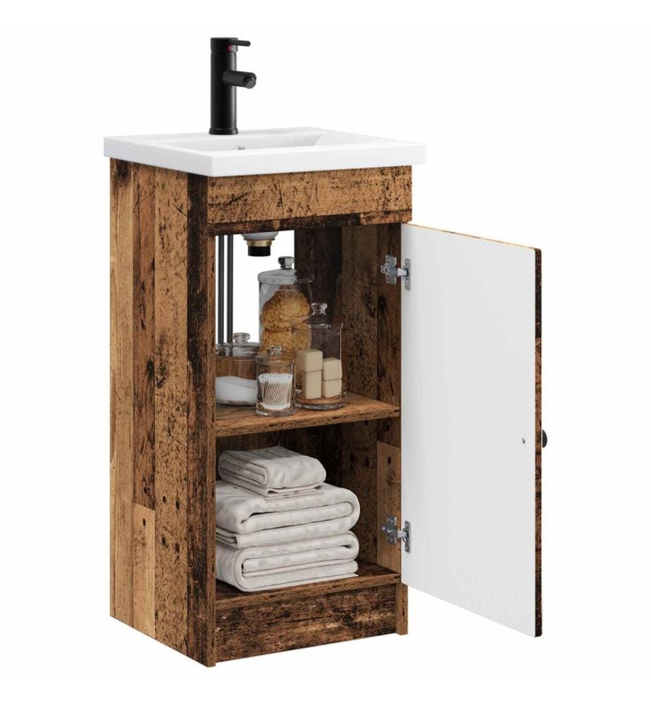 Meuble de salle de bain avec évier Bois ancien