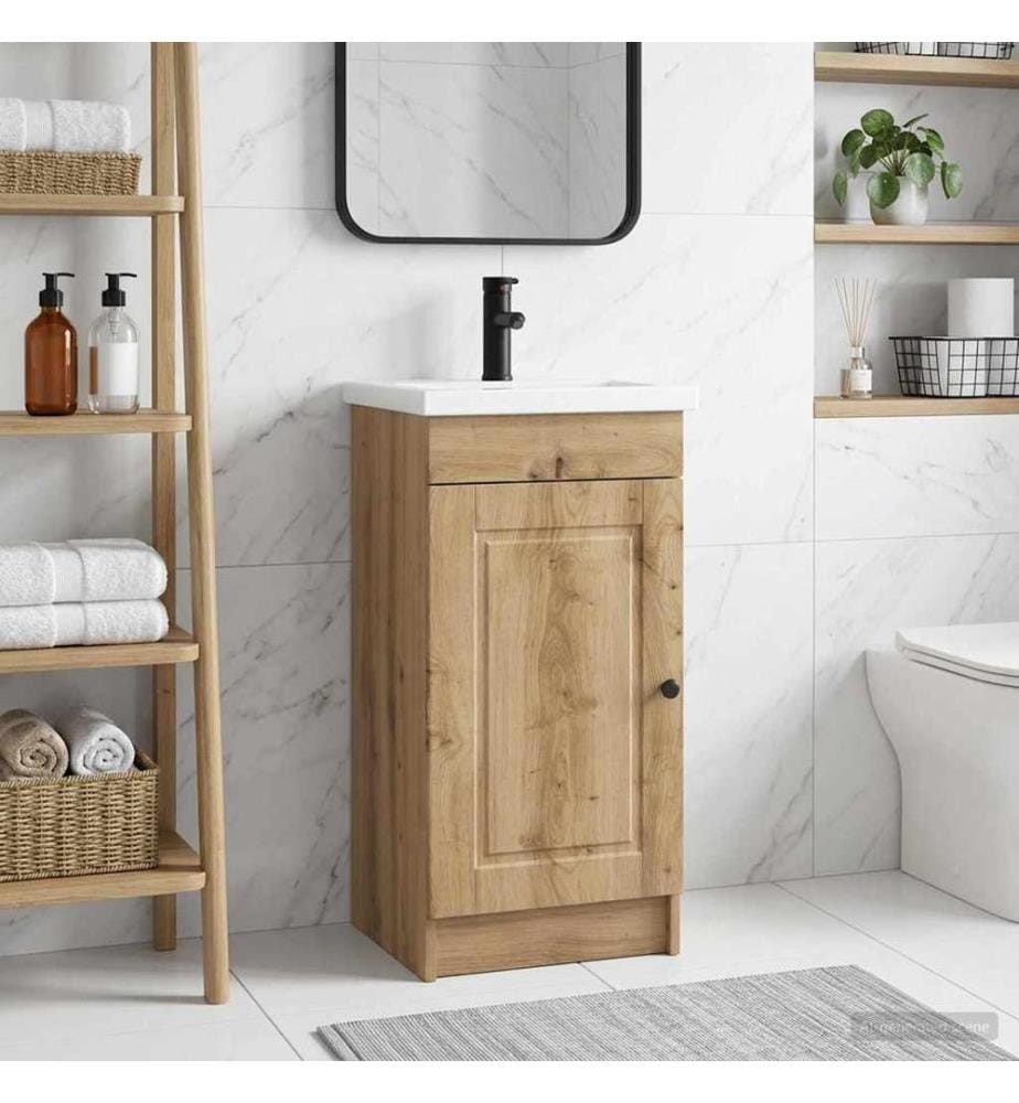 Badezimmerschrank mit Waschbecken Artisan-Eiche