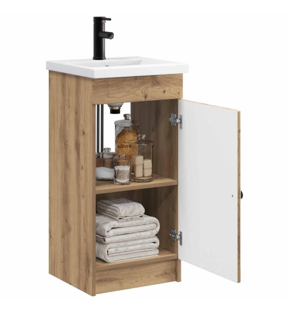Badezimmerschrank mit Waschbecken Artisan-Eiche