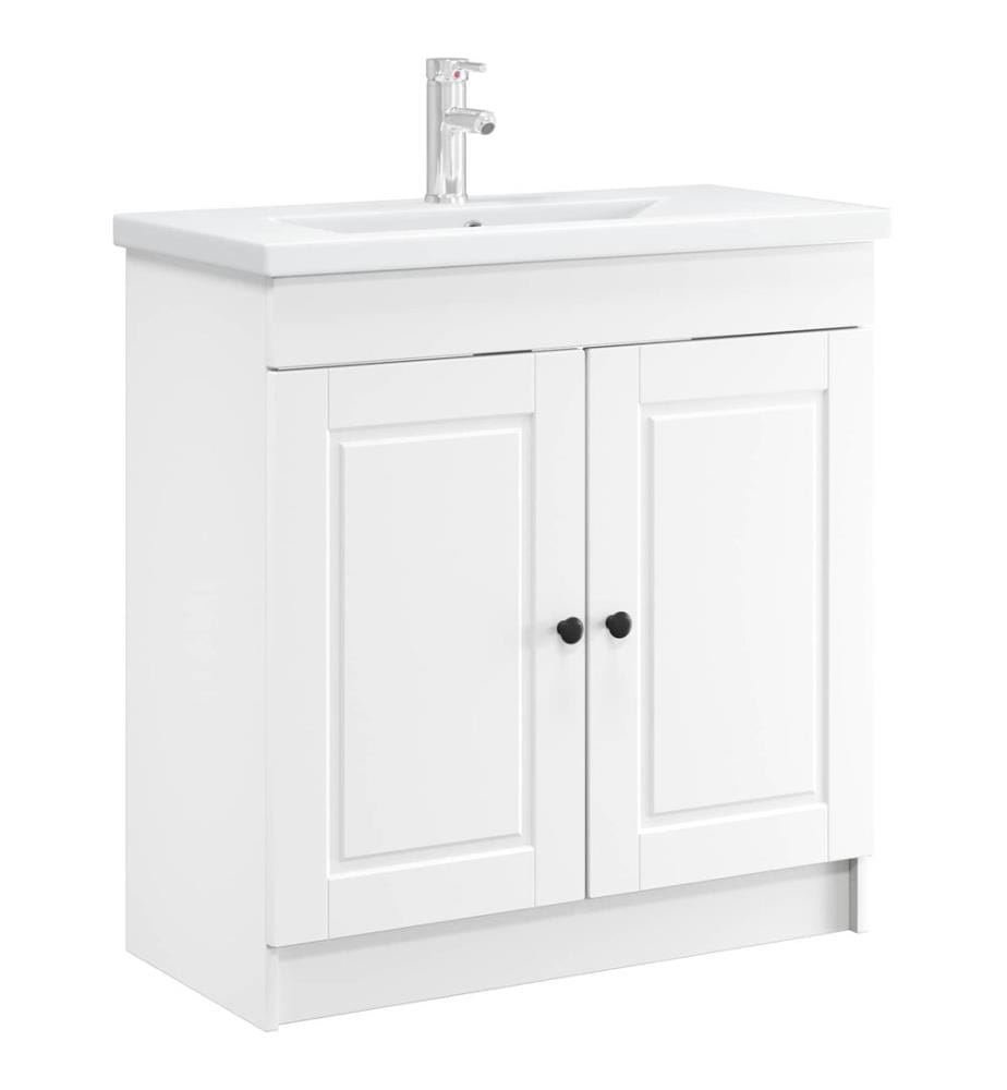 Armoire sous évier de salle de bain Blanc 56 x 37,5 x 81 cm