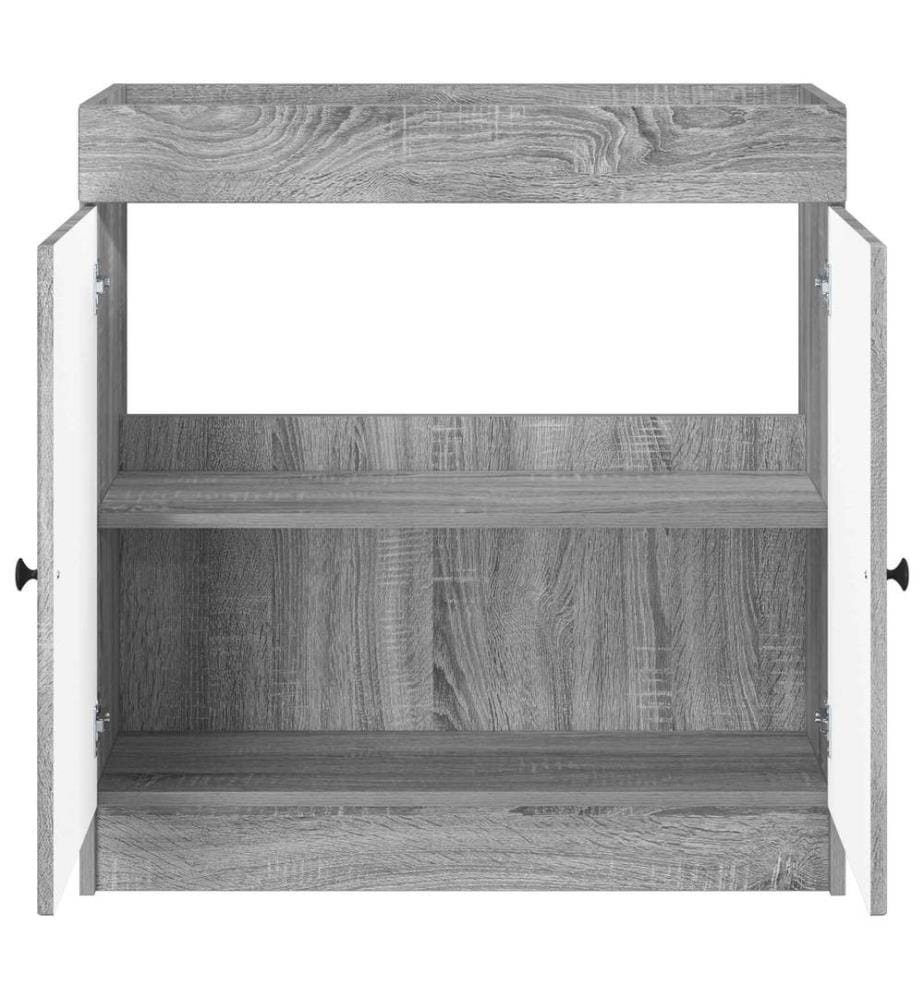 Unter dem Waschbecken Badschrank Grau Sonoma 56 x 37,5 x 81 cm