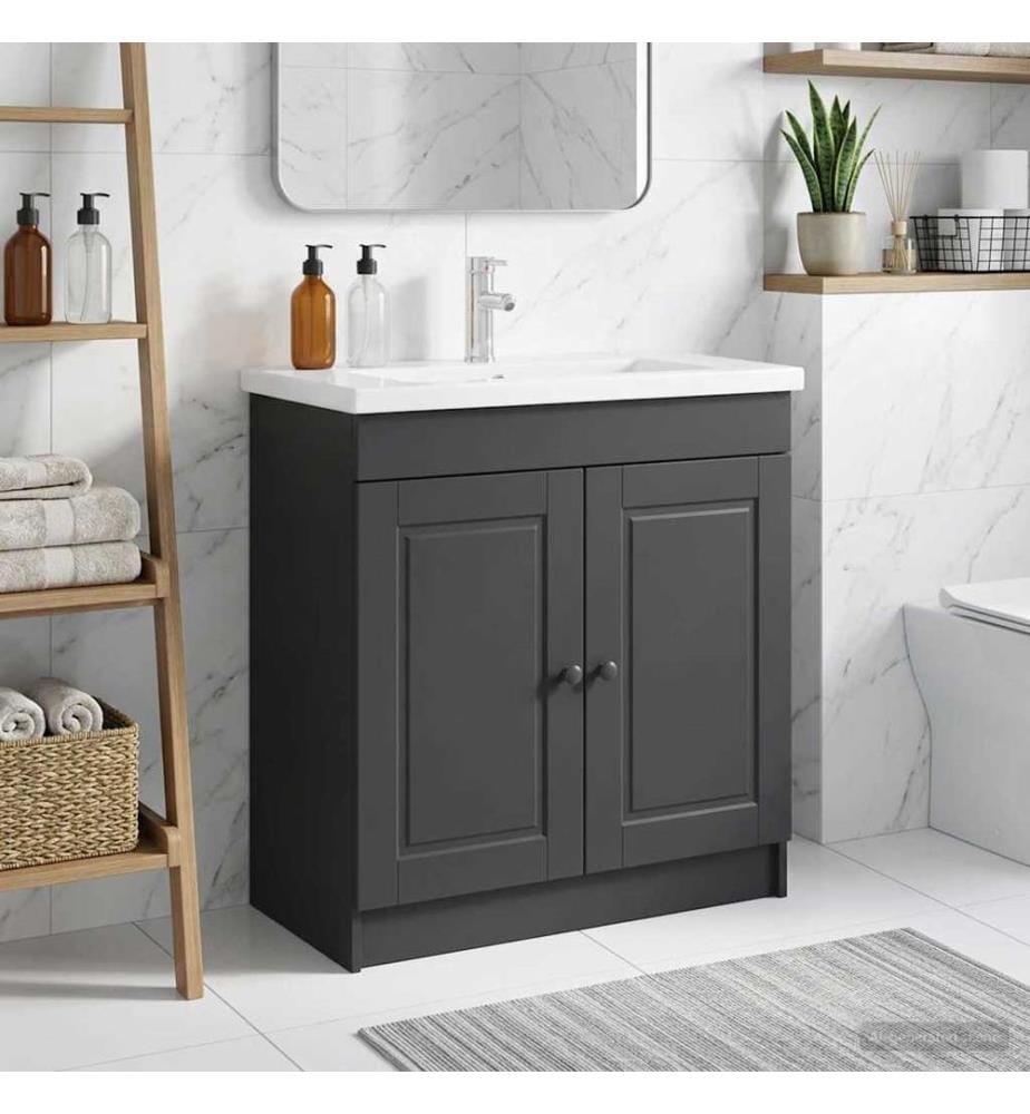 Armoire sous évier de salle de bain Noir 78,5 x 37,5 x 81 cm