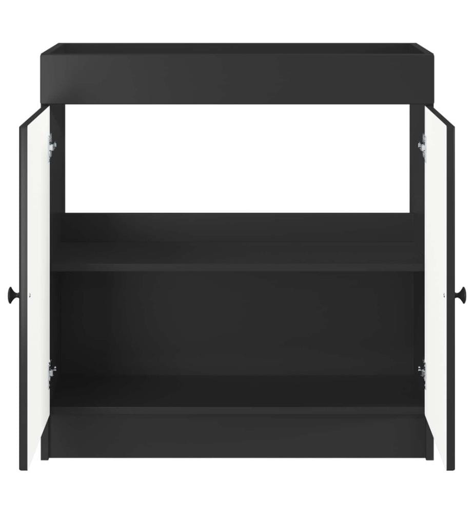 Armoire sous évier de salle de bain Noir 78,5 x 37,5 x 81 cm