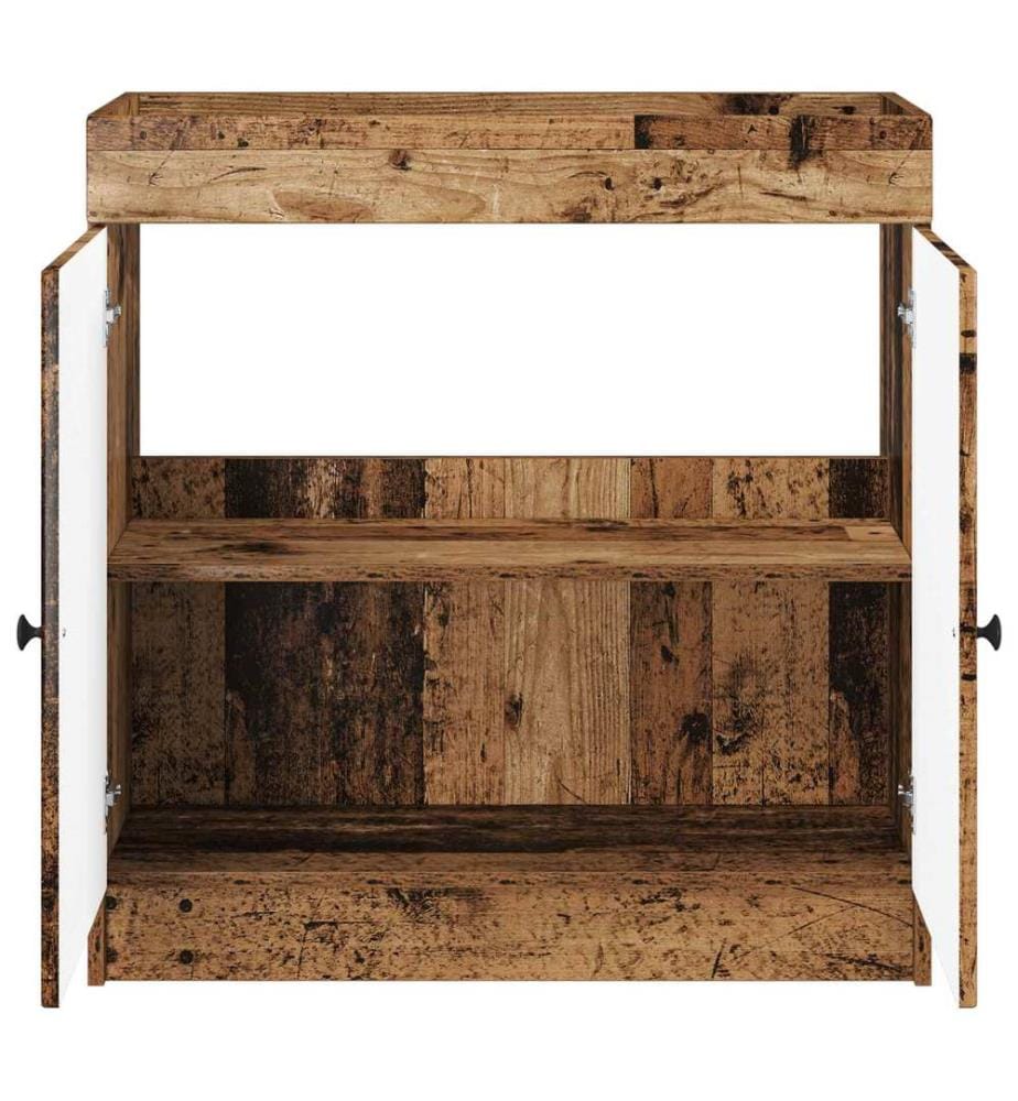 Armoire sous évier de salle de bain Bois ancien