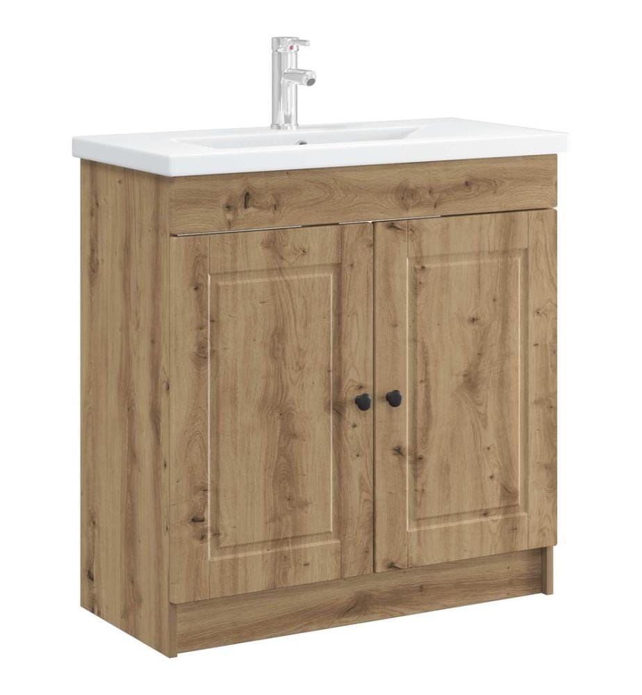 Unter dem Waschbecken Badschrank Artisan-Eiche