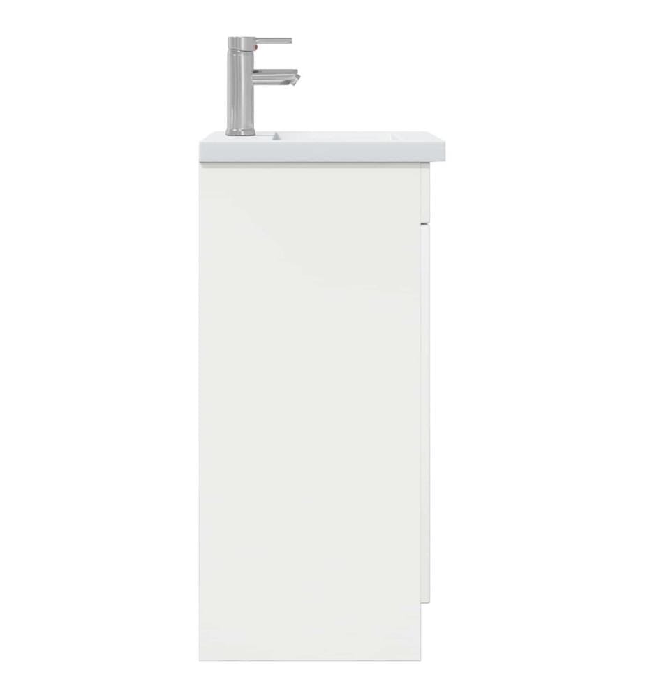 Meuble de salle de bain avec évier Blanc brillant