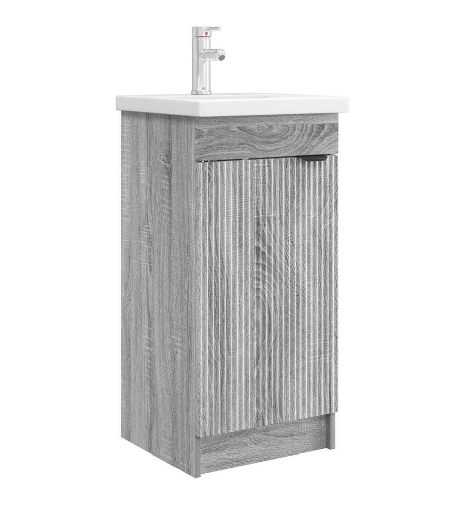 Meuble de salle de bain avec évier Sonoma gris